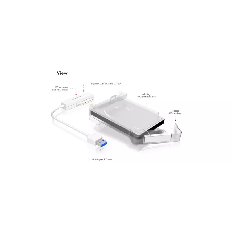 ICY BOX IB-AC703-U3 HDD/SSD enclosure White 2.5 inch