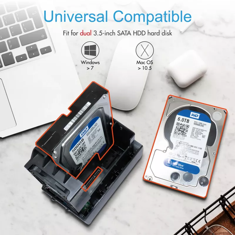 ICY BOX IB-RD3621U3 HDD/SSD enclosure Black 3.5 inch