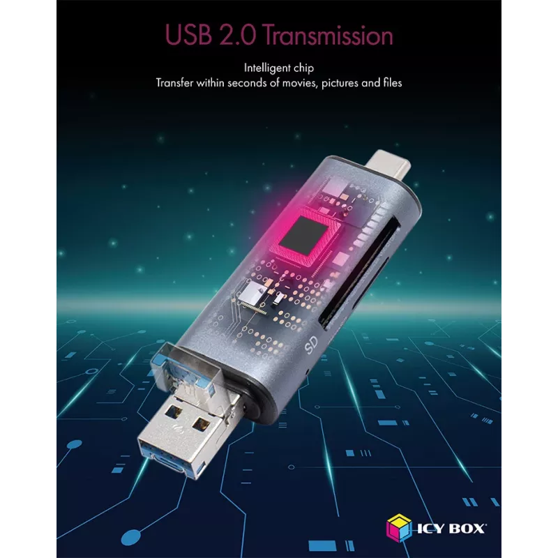 ICY BOX IB-CR200-C card reader USB 2.0 Black