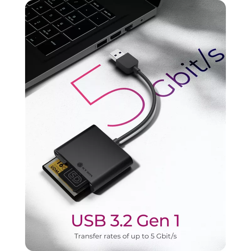 ICY BOX IB-CR301-U3 card reader USB 3.2 Gen 1 (3.1 Gen 1) Black