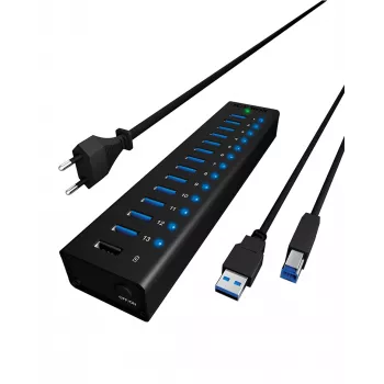 ICY BOX IB-AC6113 USB 3.2 Gen 1 (3.1 Gen 1) Type-B 5000 Mbit/s Black
