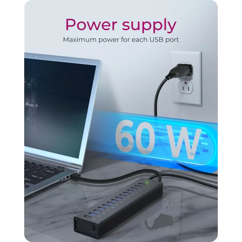ICY BOX IB-AC6113 USB 3.2 Gen 1 (3.1 Gen 1) Type-B 5000 Mbit/s Black