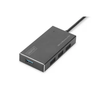 DIGITUS USB 3.0 Hub, 4-port Includes 5V/2A power supply Aluminium housing