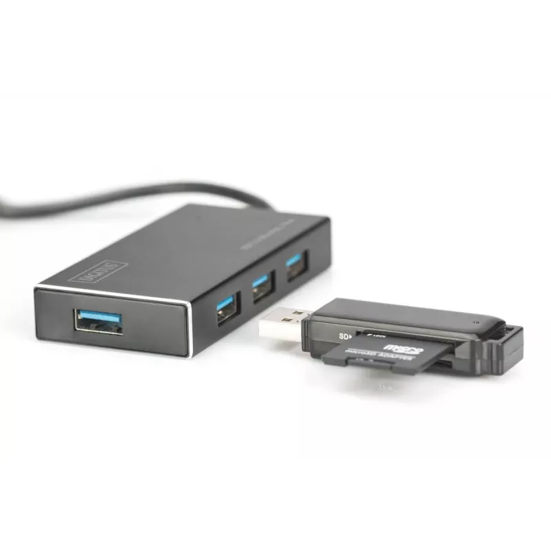 DIGITUS USB 3.0 Hub, 4-port Includes 5V/2A power supply Aluminium housing