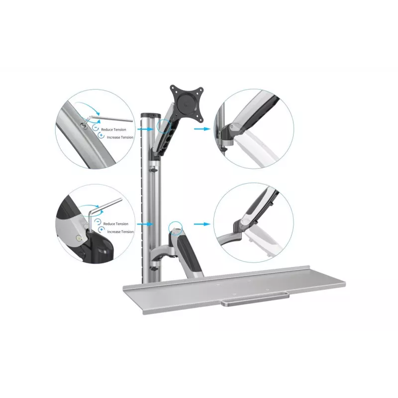 DIGITUS Flexible wall mount forworkspaces for Monitor+Keyboard (DA-90354)