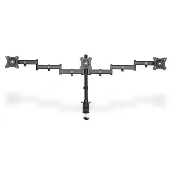 DIGITUS Triple Monitor Desk clamp mount, black 90degree Swivel,45degree Tilt,rotate 360degree,15-27in TFT, max load 3x8Kg,VESA max100x100
