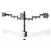 DIGITUS Triple Monitor Desk clamp mount, black 90degree Swivel,45degree Tilt,rotate 360degree,15-27in TFT, max load 3x8Kg,VESA max100x100