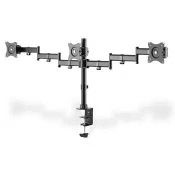 DIGITUS Triple Monitor Desk clamp mount, black 90degree Swivel,45degree Tilt,rotate 360degree,15-27in TFT, max load 3x8Kg,VESA max100x100