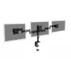 DIGITUS Triple Monitor Desk clamp mount, black 90degree Swivel,45degree Tilt,rotate 360degree,15-27in TFT, max load 3x8Kg,VESA max100x100