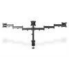 DIGITUS Triple Monitor Desk clamp mount, black 90degree Swivel,45degree Tilt,rotate 360degree,15-27in TFT, max load 3x8Kg,VESA max100x100