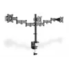 DIGITUS Triple Monitor Desk clamp mount, black 90degree Swivel,45degree Tilt,rotate 360degree,15-27in TFT, max load 3x8Kg,VESA max100x100