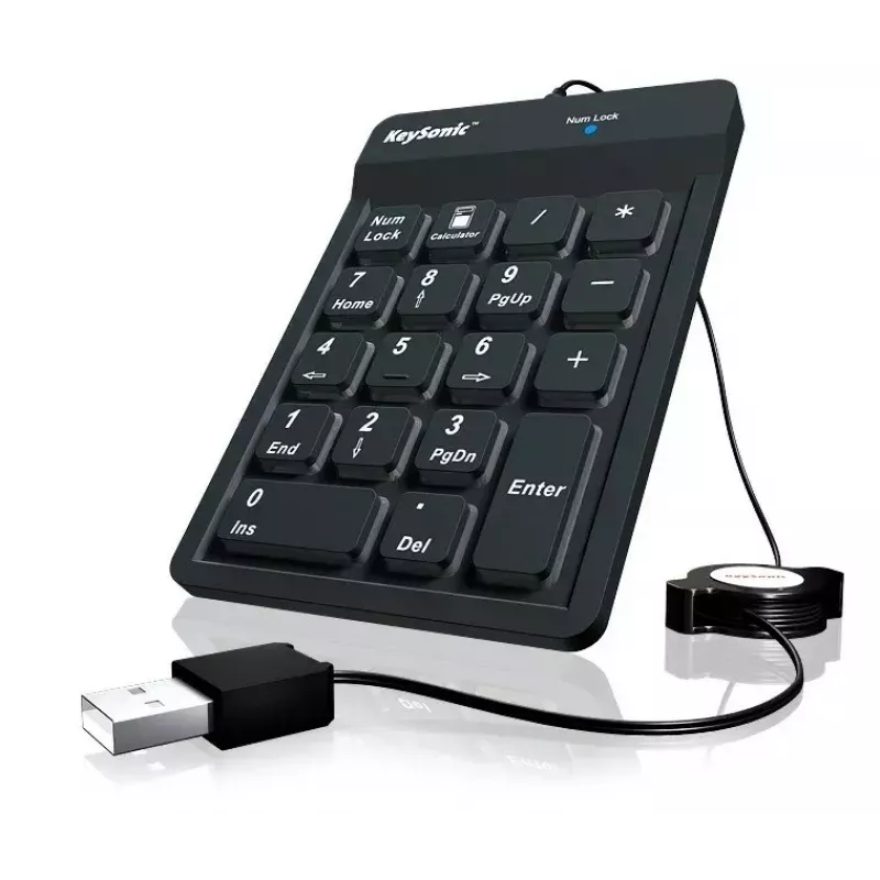 KeySonic ACK-118BK numeric keypad Universal USB Black