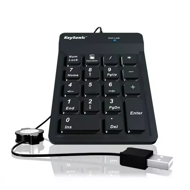 KeySonic ACK-118BK numeric keypad Universal USB Black
