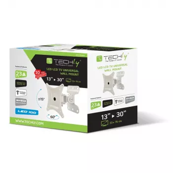 Techly Wall Support for LCD LED 13-30 inch Full Motion White” ICA-LCD 201WH