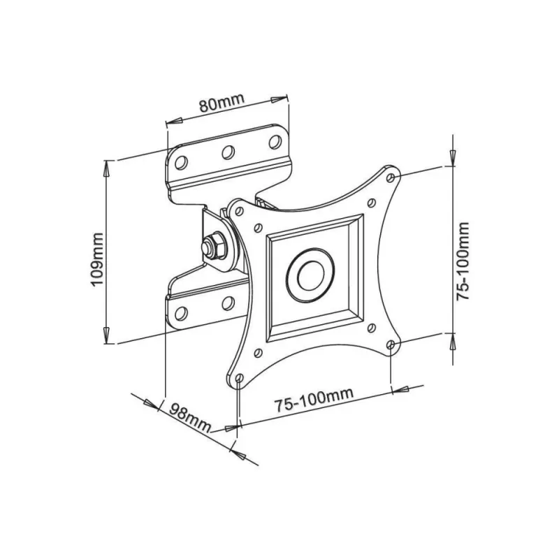 Techly Wall Support for LCD LED 13-30 inch Full Motion White” ICA-LCD 201WH