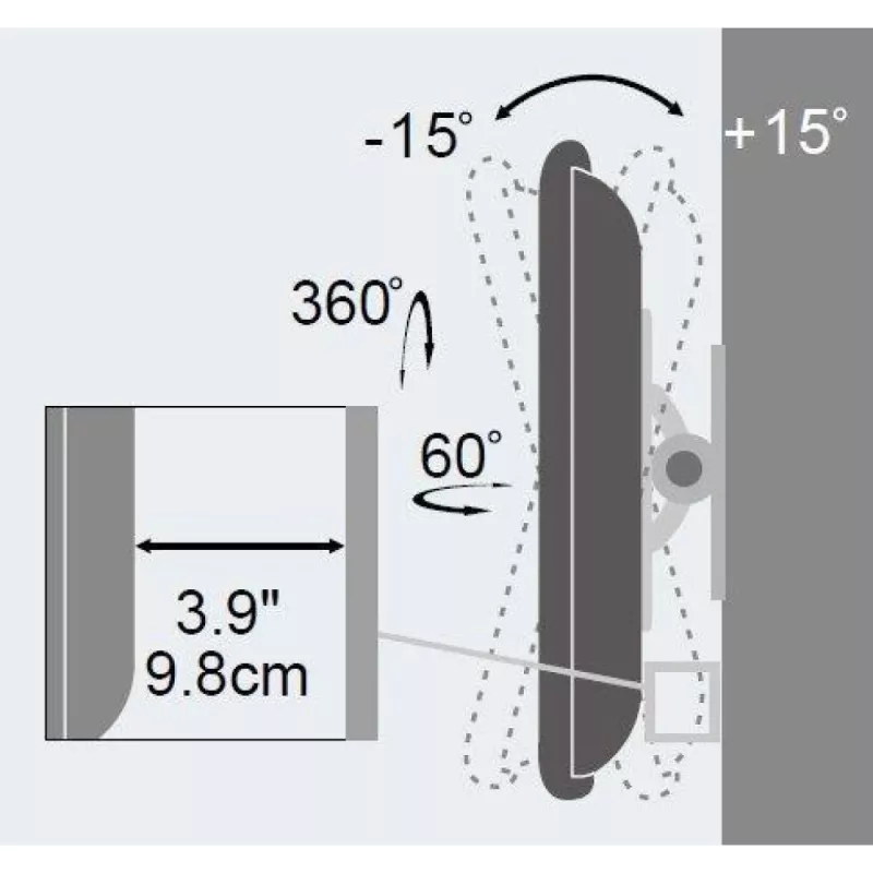 Techly Wall Support for LCD LED 13-30 inch Full Motion White” ICA-LCD 201WH