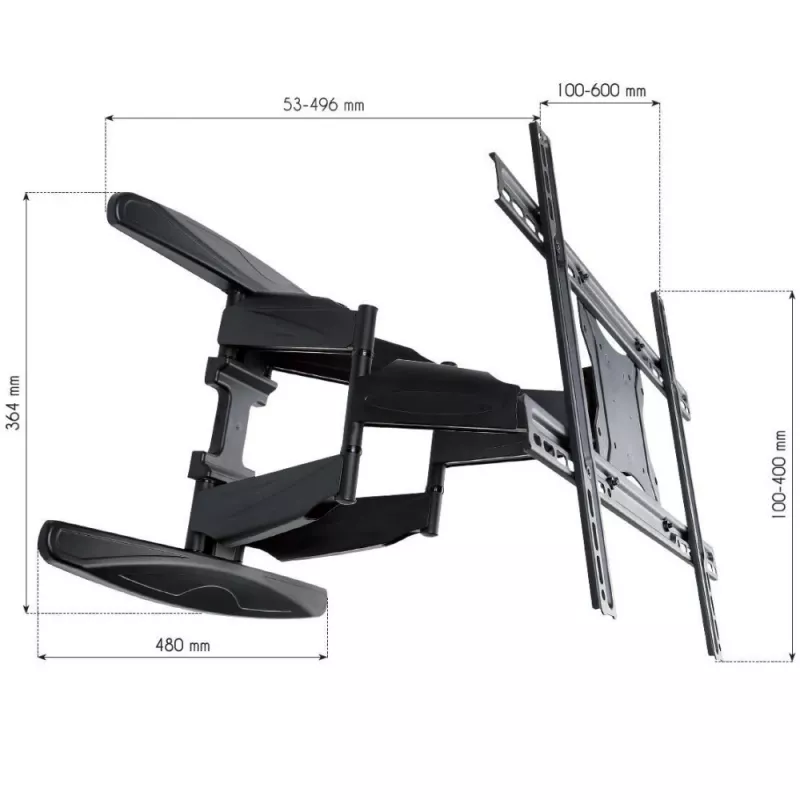 Techly 40-80 Ultra Slim Full Motion LCD TV Wall Mount Bracket Black” ICA-PLB 172L