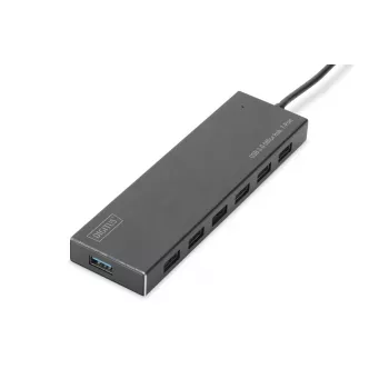 DIGITUS USB 3.0 Hub, 7-port Incl. 5V/3,5A power supply, Aluminium housing
