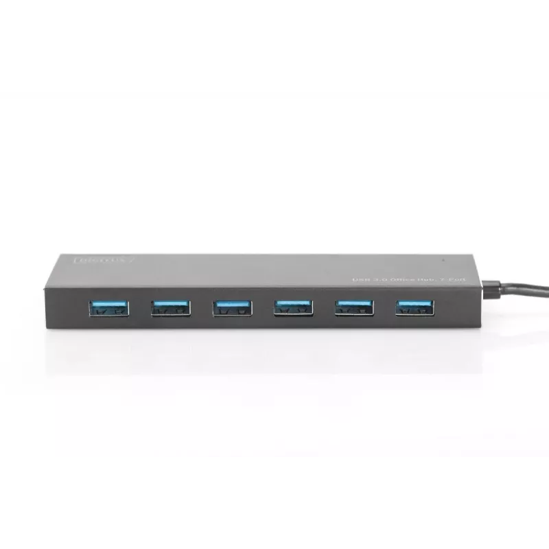 DIGITUS USB 3.0 Hub, 7-port Incl. 5V/3,5A power supply, Aluminium housing