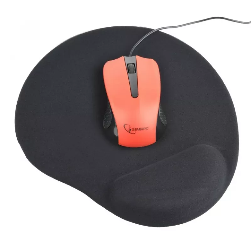 GEMBIRD Mouse Pad with Gel Wrist Support (240 x 220 mm) - Black