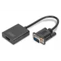 DIGITUS VGA to HDMI Converter + Audio (3.5mm) Full HD (1080p), cable type 15cm black
