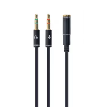 Audio adapter Gembird CCA-418M 3.5mm female to 2×3.5mm male, 0.2 m, black