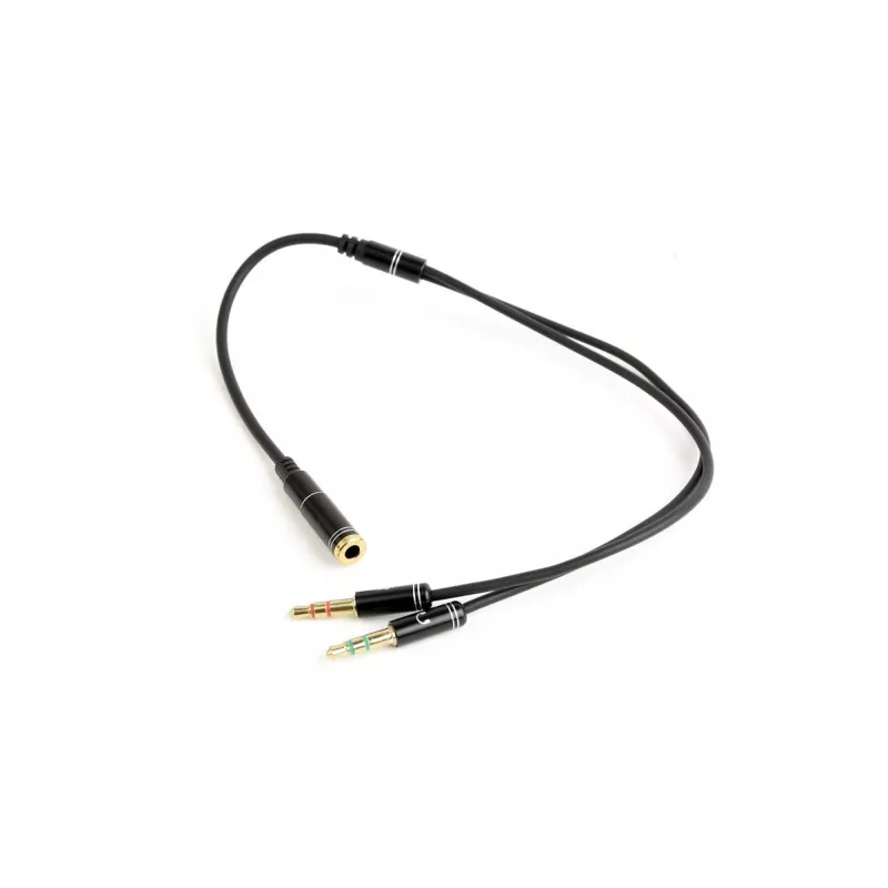 Audio adapter Gembird CCA-418M 3.5mm female to 2×3.5mm male, 0.2 m, black