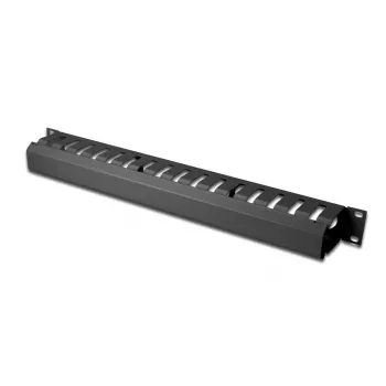 DIGITUS 1U cable management cage detachable rear plate, color black (RAL 9005)