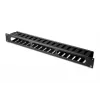 DIGITUS 1U cable management cage detachable rear plate, color black (RAL 9005)