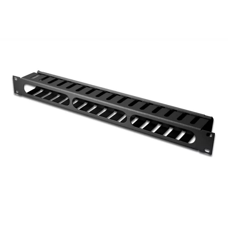 DIGITUS 1U cable management cage detachable rear plate, color black (RAL 9005)