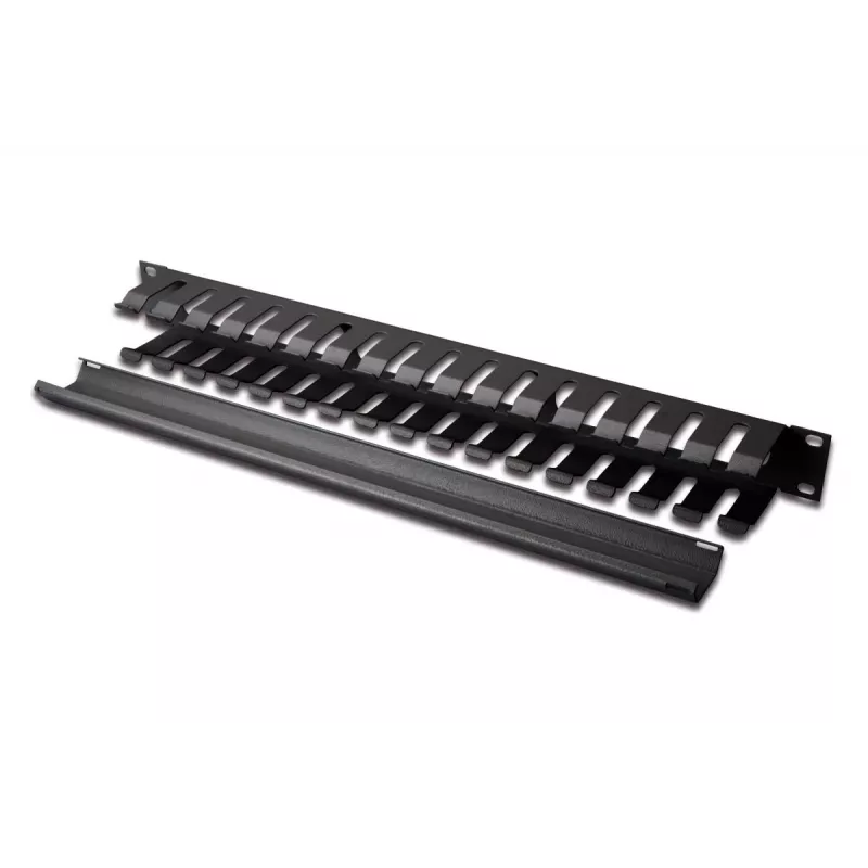DIGITUS 1U cable management cage detachable rear plate, color black (RAL 9005)