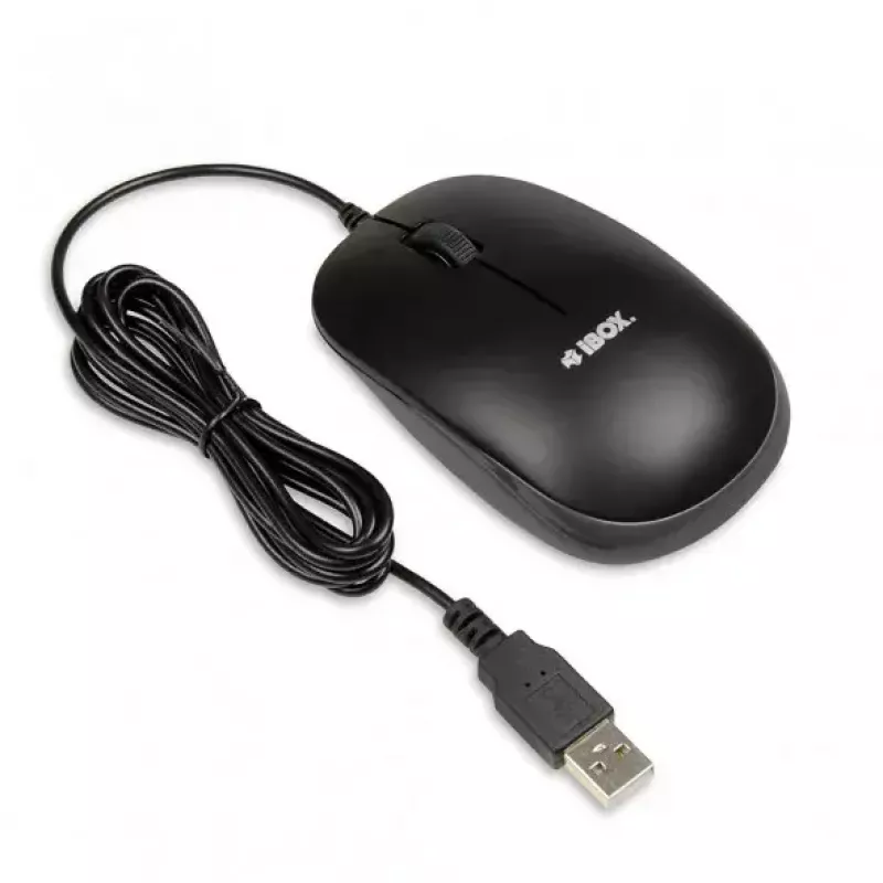 Wired keyboard and mouse set IBOX IKMS606 — full-size QWERTY UK English keyboard, USB, black, mouse 800 DPI