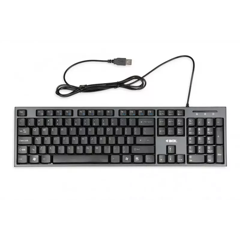 Wired keyboard and mouse set IBOX IKMS606 — full-size QWERTY UK English keyboard, USB, black, mouse 800 DPI