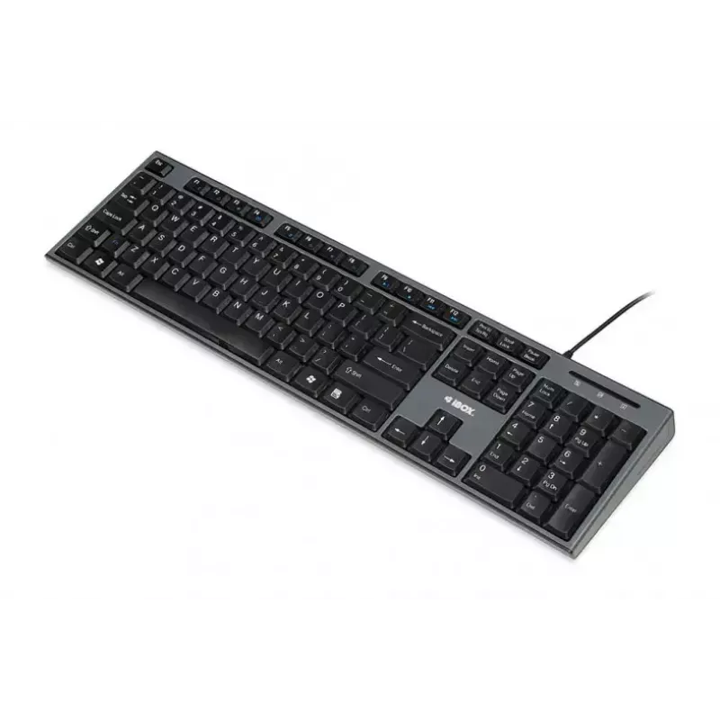 Wired keyboard and mouse set IBOX IKMS606 — full-size QWERTY UK English keyboard, USB, black, mouse 800 DPI