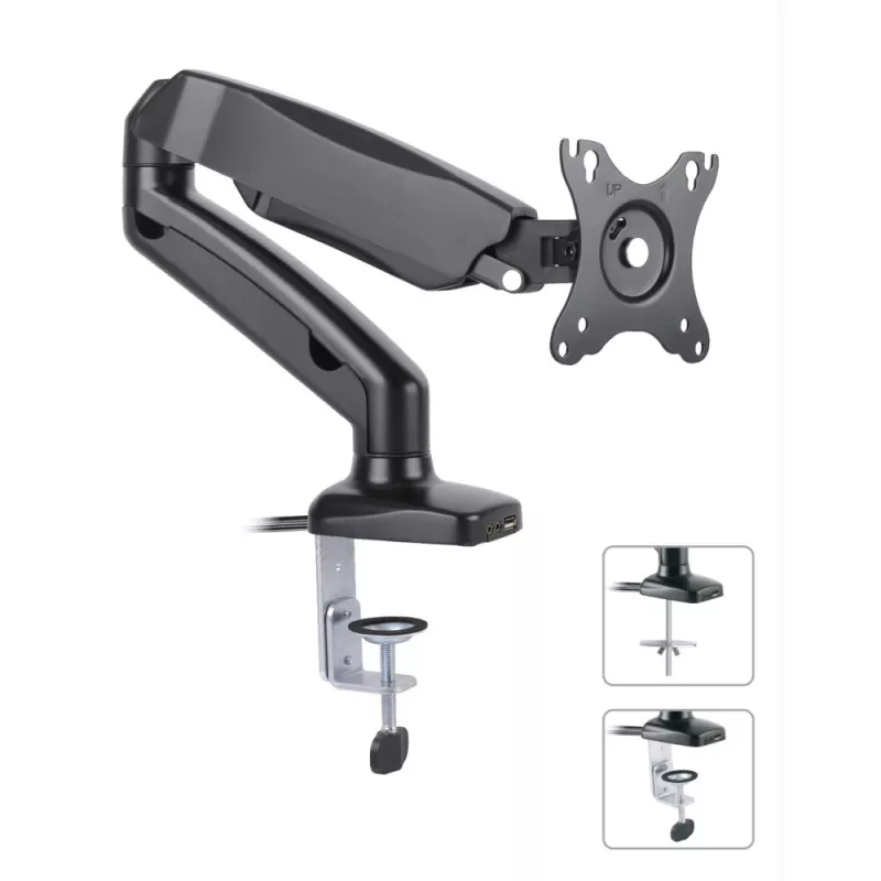 Techly ICA-LCD 514 monitor mount / stand 68.6 cm (27 inch) Desk Black