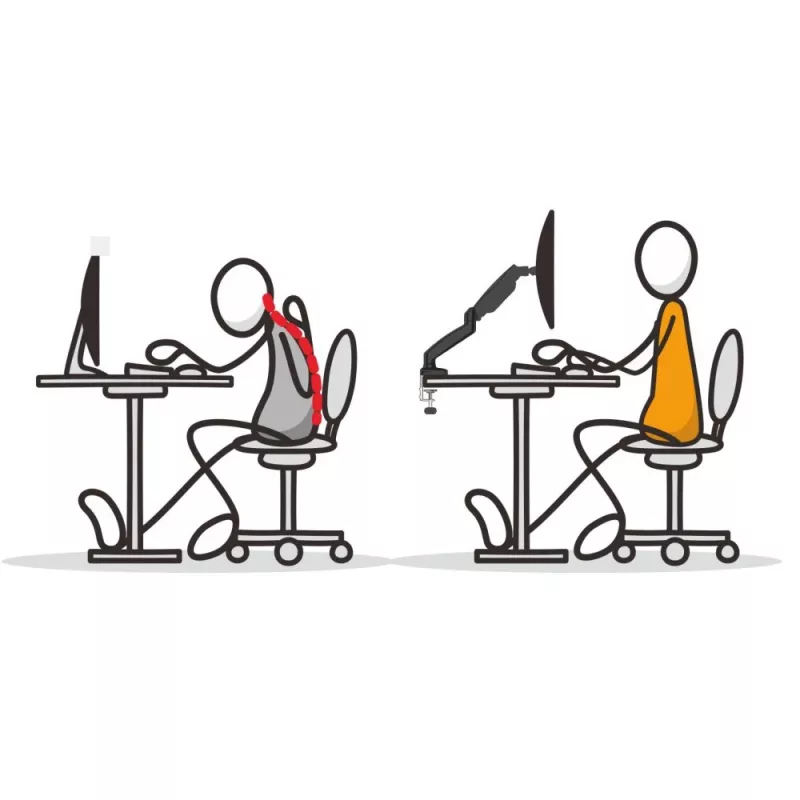 Techly ICA-LCD 514 monitor mount / stand 68.6 cm (27 inch) Desk Black
