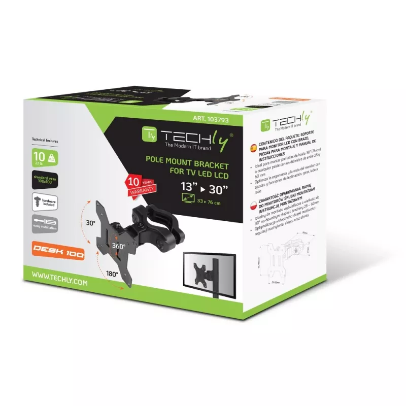 Techly ICALCD100BK Desk Black