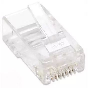 Intellinet RJ45 Modular Plugs, Cat5e, UTP, 3-prong, for solid wire, 15 µ gold plated contacts, 100 pack