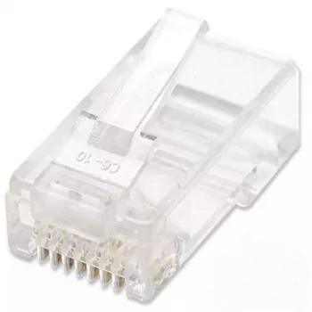 Intellinet RJ45 Modular Plugs, Cat5e, UTP, 3-prong, for solid wire, 15 µ gold plated contacts, 100 pack