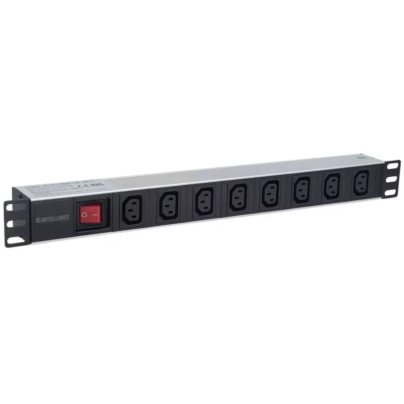 Intellinet 19 inch 1U Rackmount 8-Output C13 Power Distribution Unit (PDU) With Removable Power Cable and Rear C20 Input