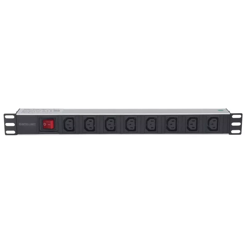 Intellinet 19 inch 1U Rackmount 8-Output C13 Power Distribution Unit (PDU) With Removable Power Cable and Rear C20 Input