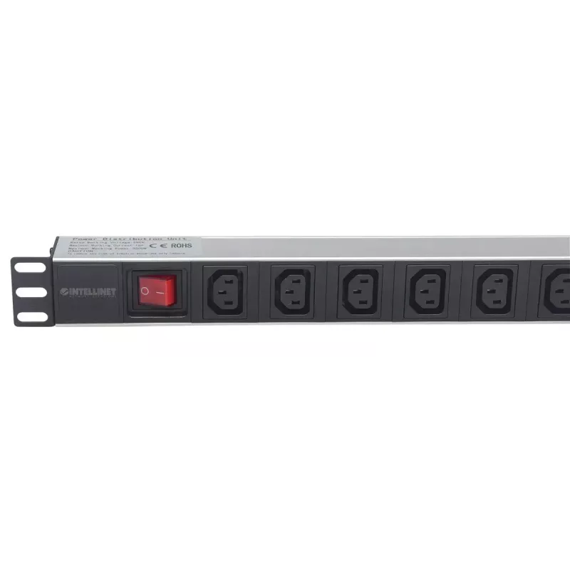 Intellinet 19 inch 1U Rackmount 8-Output C13 Power Distribution Unit (PDU) With Removable Power Cable and Rear C20 Input