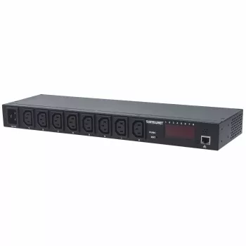 Intellinet 19 inch Intelligent 8-Port PDU, 19 inch Rackmountable C13 Intelligent Power Distribution Unit; Monitors Power, Temperature and Humidity
