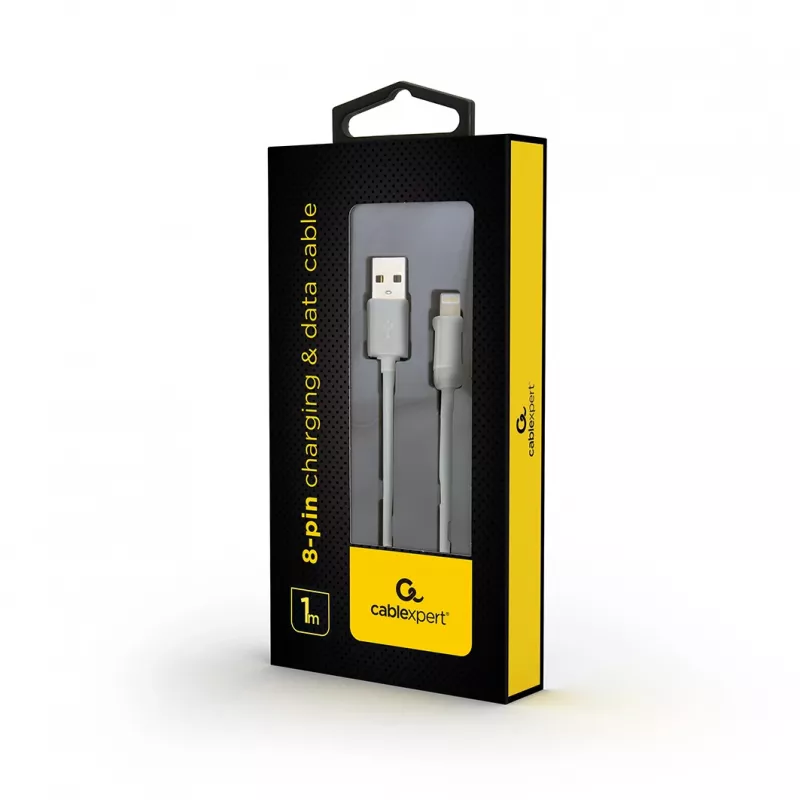 GEMBIRD USB to 8-pin Charging And Data Cable, 1m - White