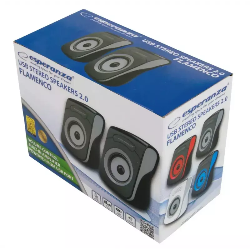 Speakers 2.0 USB Flamenco black/grey, EP140KE, 6W