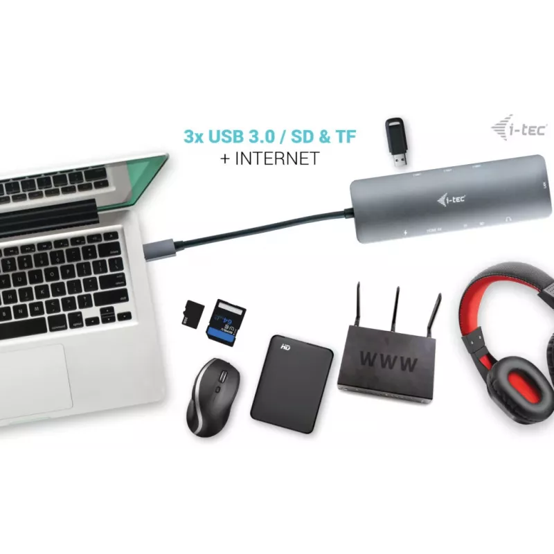 Docking Station i-tec Metal USB-C Nano Docking Station 4K HDMI LAN Power Delivery 100 W