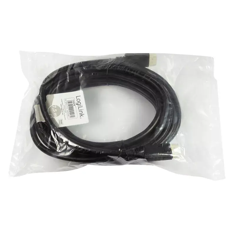 DisplayPort cable LogiLink CV0076 7.5 m Black