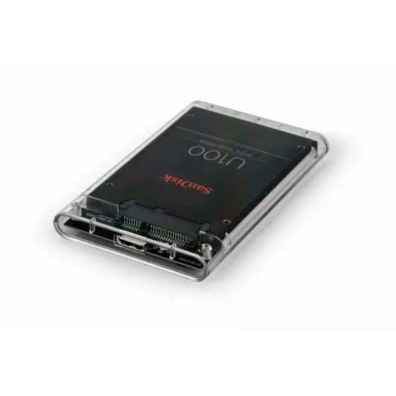 GEMBIRD USB 3.0 2.5in SATA HDD Enclosure For 9.5mm Drive, Transparent Plastic