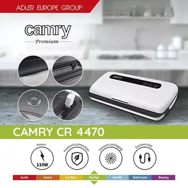 Vacuum sealer Adler CR 4470 (white) — 110 W, touch control, cord storage, includes 5 vacuum bags