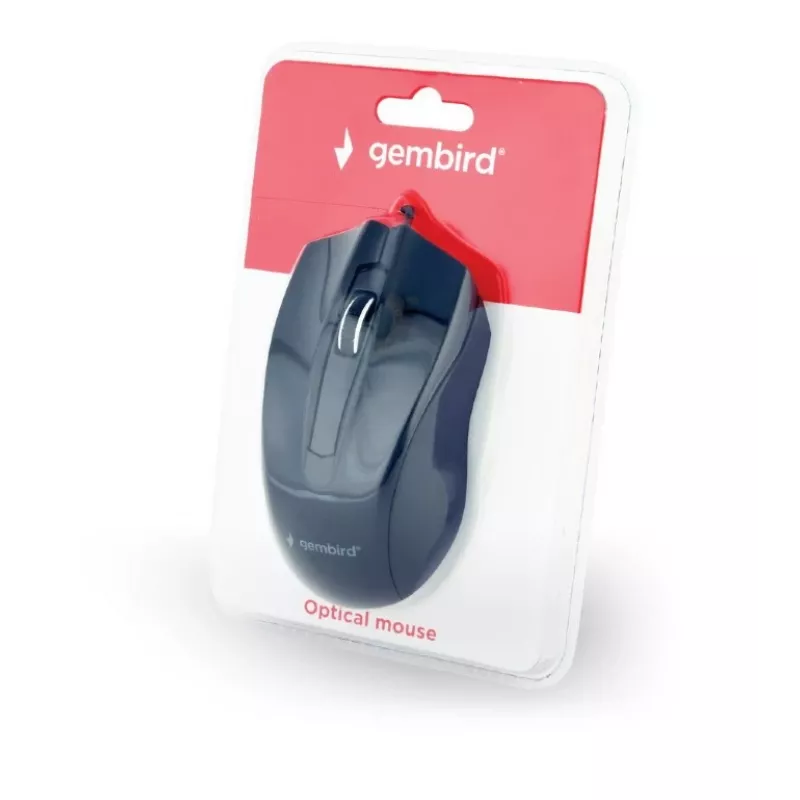 Wired ambidextrous optical mouse Gembird MUS-3B-01 — USB Type-A, 1000 DPI, 3 buttons, black